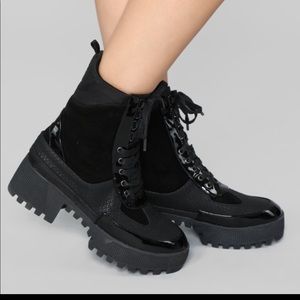 Black lace up boots